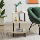 S-Shaped End Table with Storage Shelf