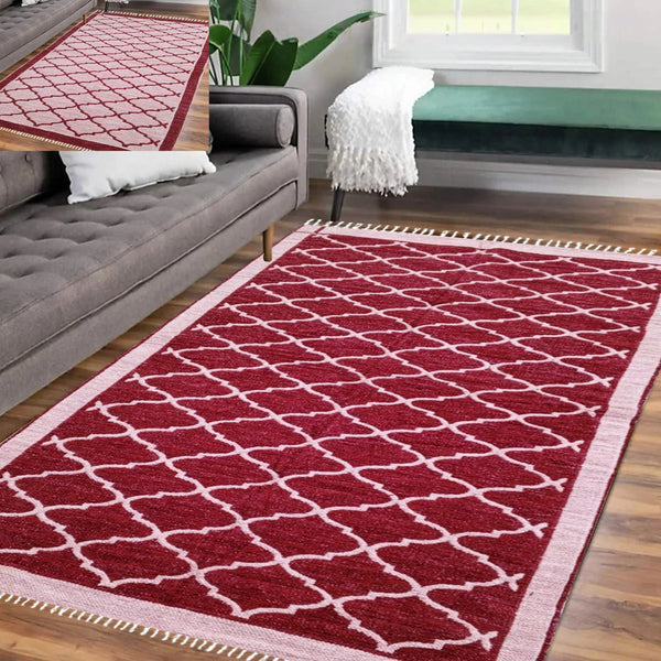 Moroccan Style Rug - Plum & Peach (4 ft' x 6 ft')