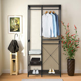 Shekels Coat Clothes Shoes Stand Storage Hanging Rack