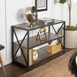 Carbon X-Frame Bookcase Console Organizer Rack Table - waseeh.com