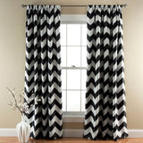 Black and White Ripple Pattern Curtain