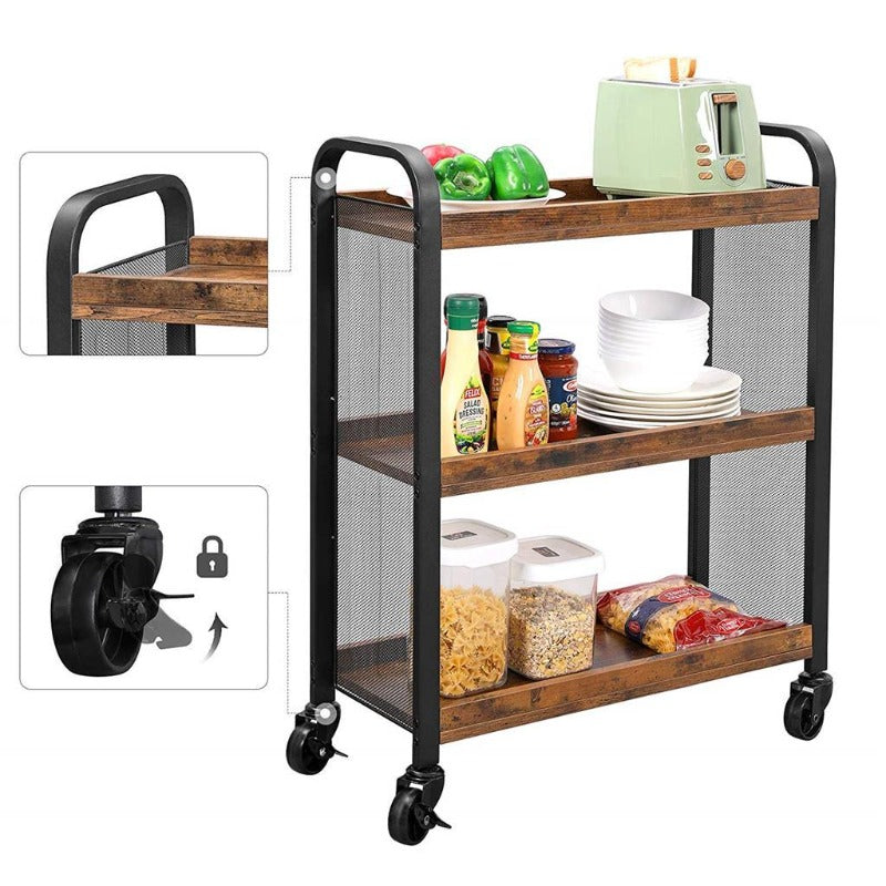 Tinzy Kitchen Trolley Cart Organizer Rack - waseeh.com