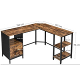 Multi Cabinet L-Shape Home Office Computer Workstation Table Desk - waseeh.com