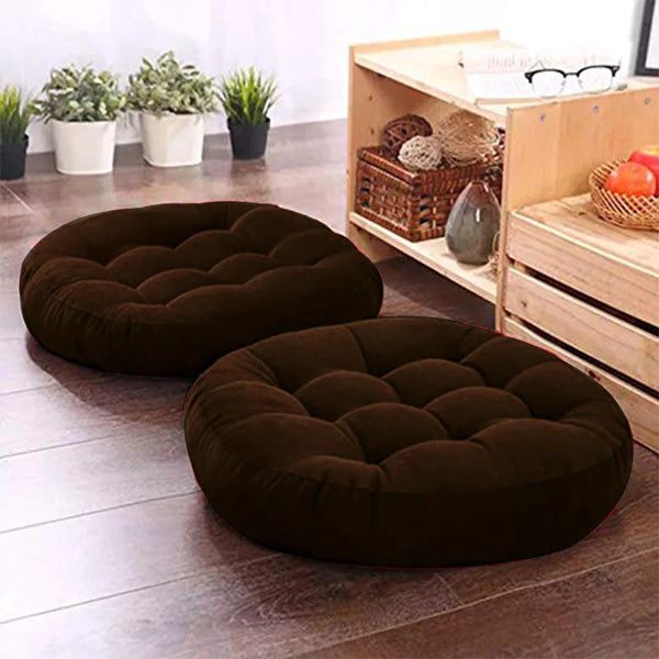 Single Solid Velvet Floor Filled Cushion