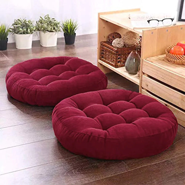 Single Solid Velvet Floor Filled Cushion