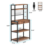 Coffer Microwave Kitchen Storage Organizer Bakers Rack - waseeh.com