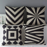 Linen Black and White Cushion Covers Pack of 4