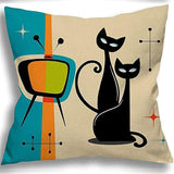 Cat Modern Art Cushion Covers Pack of 4