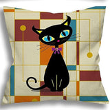 Cat Modern Art Cushion Covers Pack of 4