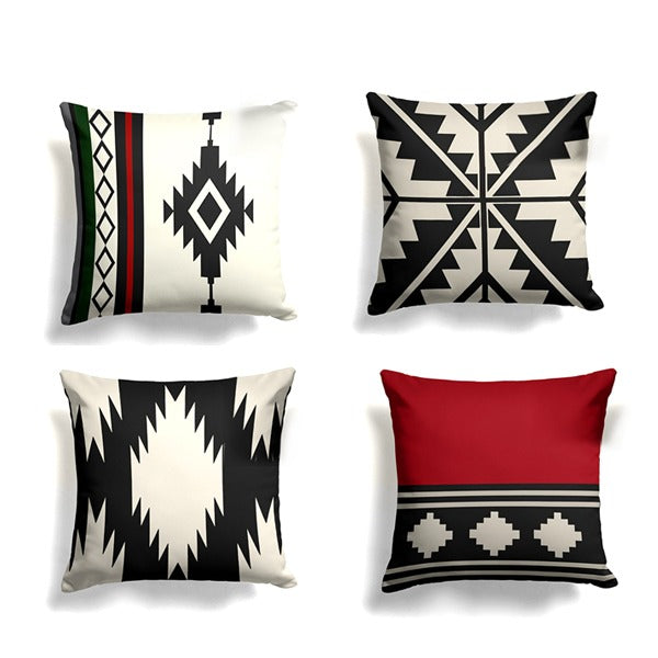 Aztec Rug Style Cushion Cover Pack of 4