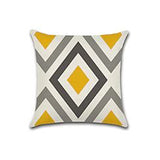 Yellow Grey Geometric Cushion Cover Pack 4