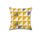 Yellow Grey Geometric Cushion Cover Pack 4