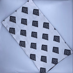 Black and White Embroidery Table Runner