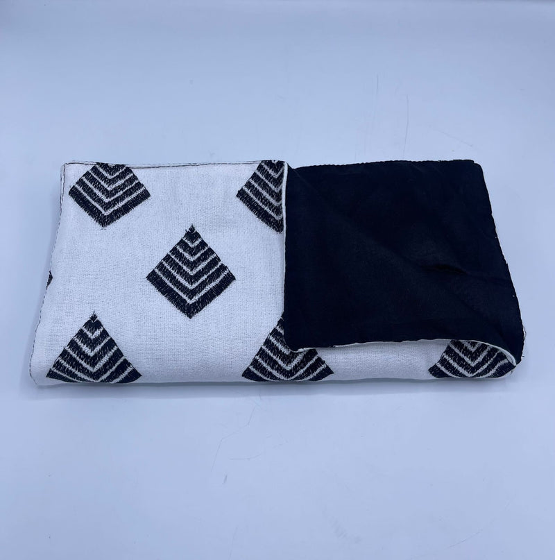 Black and White Embroidery Table Runner