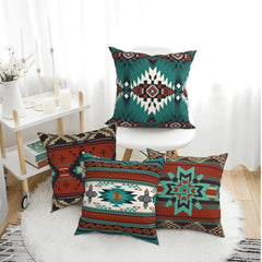 Turquoise Decorative Cushion Pillow Cases Pack of 4