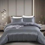 Linen Cotton Satin Duvet Cover Charcoal Grey