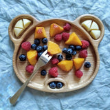 Bear Shape Kids Wooden Platter Tray - waseeh.com