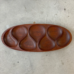 Danish Teak Solid Wood Snack Guest Kitchen Serving Tray - waseeh.com