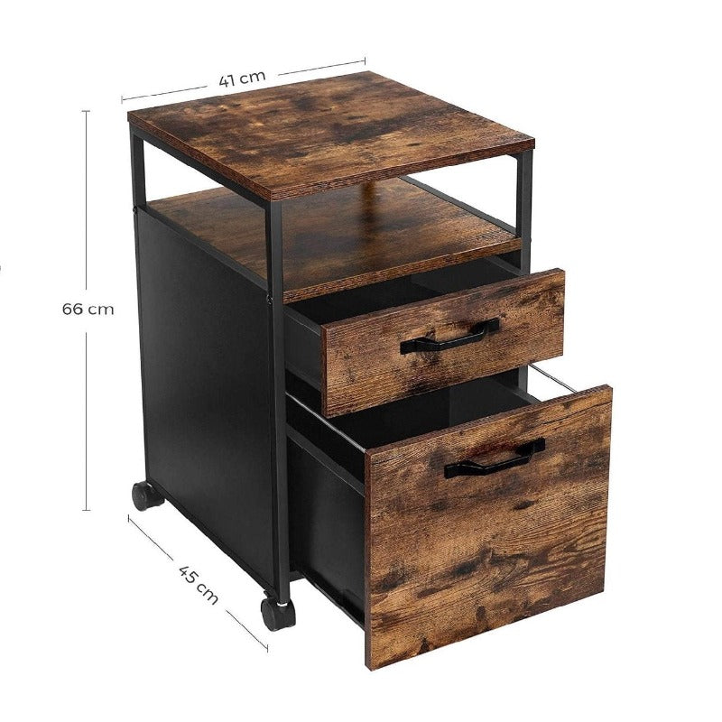 Way Side Office Home Drawer Side Table Rolling Trolley - waseeh.com