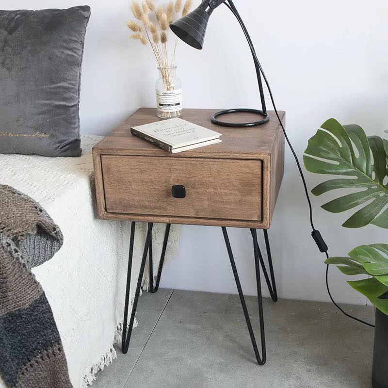 Hairpin Side Table with Drawer