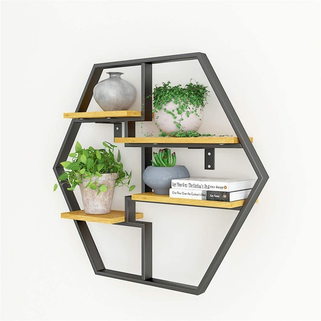 Étagère Wall Solid Wood Living Lounge Drawing Room Metal Floating Organizer Shelve Decor - waseeh.com