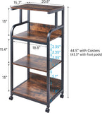 Printer Stand with Adjustable Storage Shelf, Large Tall Printer Table with Wheels - waseeh.com
