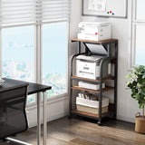 Printer Stand with Adjustable Storage Shelf, Large Tall Printer Table with Wheels - waseeh.com