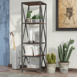 Leaning Bookcase Storage Living Room Organizer Rack - waseeh.com