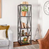 Leaning Bookcase Storage Living Room Organizer Rack - waseeh.com