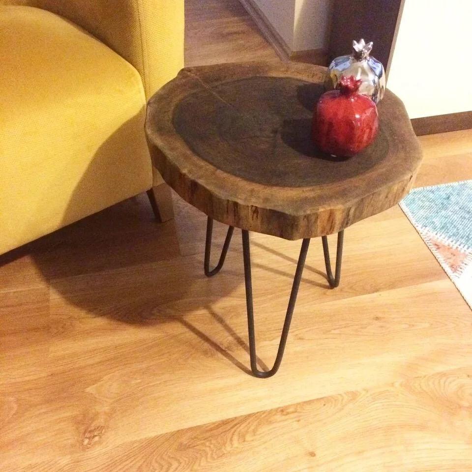 Billet Wooden Log Hairpin Table