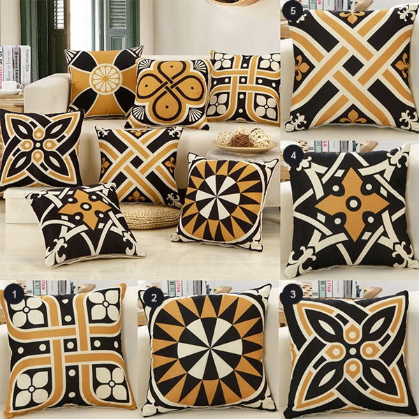 Black Gold Cushion Covers Pack of 5