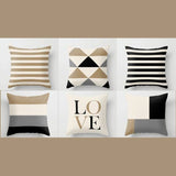 Black and Beige Outdoor Pillows Pack 6