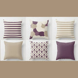 Purple Brown Throw Pillow Pack of 8