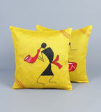 Mustard Worli Rangdesi Cushion Covers Pack 2