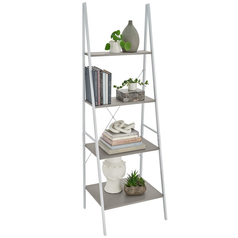 Ladder Curvy Bookcase Shelve Organizer Storage Rack Decor - waseeh.com