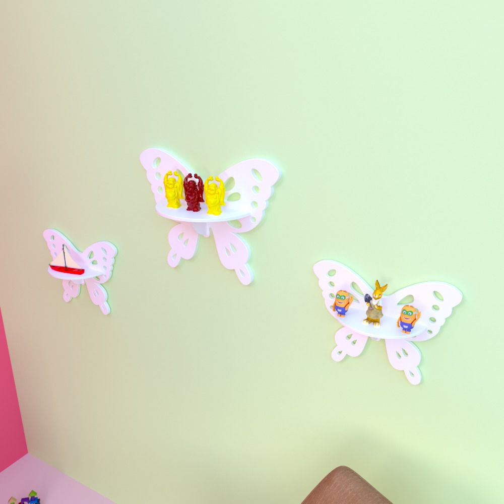 Crater Butterfly Floating Shelves (Set of 3) - waseeh.com