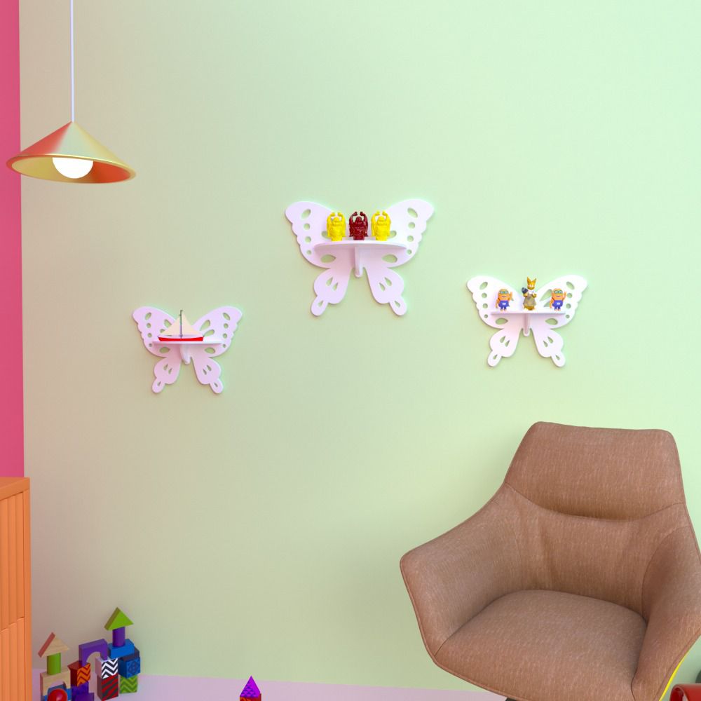 Crater Butterfly Floating Shelves (Set of 3) - waseeh.com