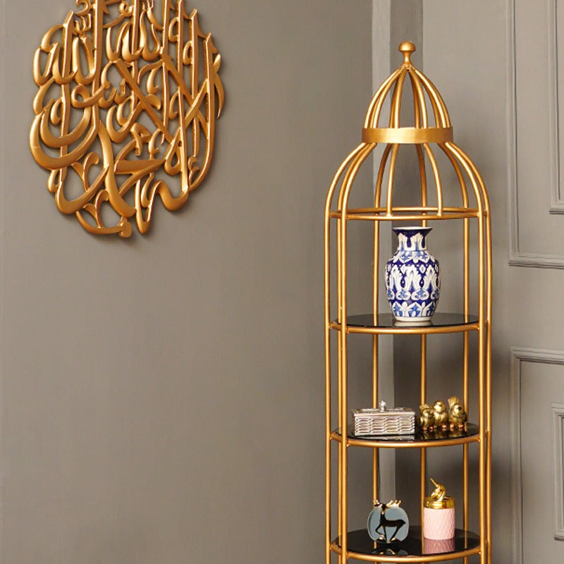 4 Layer Nordic Brass Cage Rack - waseeh.com