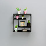 Wall-Mounted "Square Shaped" Floating Metal Storage Shelve Frame Decor - waseeh.com