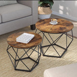 Keema Bunching Living Drawing Room Centre Nesting Coffee Tables (Set of 2) - waseeh.com