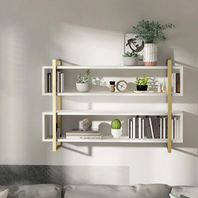 Flaxen Lounge Living Drawing Room Bookcase Organizer Floating Shelve - waseeh.com
