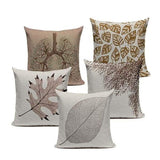 Bronze Leaves Cushion Covers pack 5