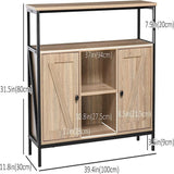 HOMCOM Industrial Style Buffet Cabinet, Kitchen Sideboard, Coffee Bar Table - waseeh.com