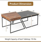 Costway Industrial Nesting Coffee Tables (Set of 2) - waseeh.com